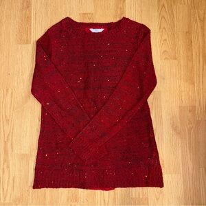 Time and Tru Women's Deep Red Crew Neck Sweater